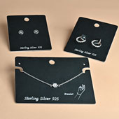Card display for silver jewelry