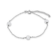 BL-412 - 925 Sterling silver bracelet with crystals.