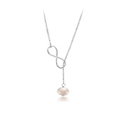 N-1773 - 925 Sterling silver necklace with fresh water pearl.