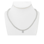 N-2335/42 - 925 Sterling silver necklace with synthetic pearl.