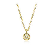Gold plated sterling silver necklace with cubic zircon.