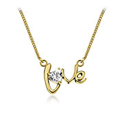 N-5256 - Gold plated sterling silver necklace with cubic zircon.