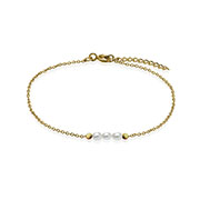 BL-5090 - Gold plated sterling silver bracelet with fresh water peal.