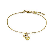 BL-5160 - Gold plated sterling silver bracelet with cubic zircon.