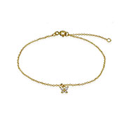 Gold plated sterling silver bracelet with cubic zircon.