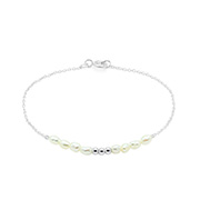 BL-639 - 925 Sterling silver bracelet with fresh water pearl.