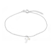 BL-907 - 925 Sterling silver bracelet with synthetic pearl.