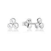 E-002 - 925 Sterling silver stud with crystals.