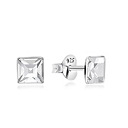 E-007 - 925 Sterling silver stud with crystals.