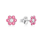 E-050 - 925 Sterling silver stud with crystals.
