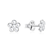 E-060 - 925 Sterling silver stud with crystals.