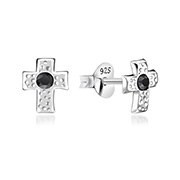 E-087 - 925 Sterling silver stud with crystals.