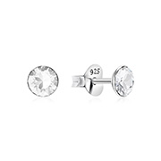 E-096 - 925 Sterling silver stud with crystals.