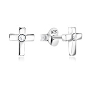 E-1164 - 925 Sterling silver stud with crystals.
