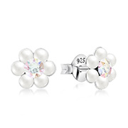E-11841 - 925 Sterling silver stud with synthetic pearl.