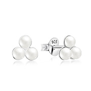E-11883 - 925 Sterling silver stud with synthetic pearl.