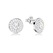 E-12275 - 925 Sterling silver stud with multi crystals.