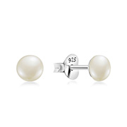 E-12430/1 - 925 Sterling silver stud with fresh water pearl.