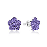 E-12524 - 925 Sterling silver stud with multi crystals.