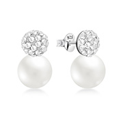 E-12702/1 - 925 Sterling silver stud with synthetic pearl.