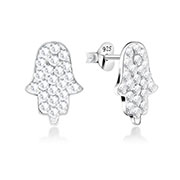 E-12734 - 925 Sterling silver stud with multi crystals.
