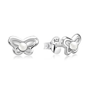 E-13377 - 925 Sterling silver stud with synthetic pearl.
