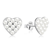 E-13424 - 925 Sterling silver stud with synthetic pearl.