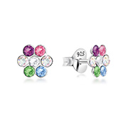 E-13607 - 925 Sterling silver stud with crystals.