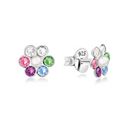 E-13608 - 925 Sterling silver stud with crystals.