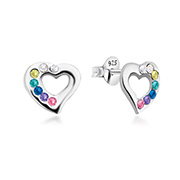 E-13636 - 925 Sterling silver stud with crystals.