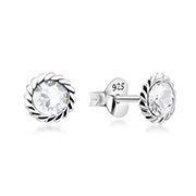 E-13643 - 925 Sterling silver stud with crystals.
