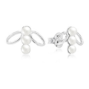 E-13729 - 925 Sterling silver stud with synthetic pearl.