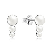 E-13776 - 925 Sterling silver stud with synthetic pearl.