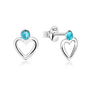 E-13795 - 925 Sterling silver stud with crystals.