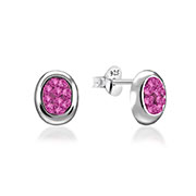 E-13808 - 925 Sterling silver stud with multi crystals.