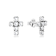 E-13814 - 925 Sterling silver stud with crystals.