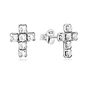 E-13815 - 925 Sterling silver stud with crystals.