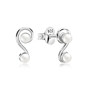 E-13836 - 925 Sterling silver stud with synthetic pearl.