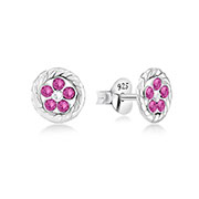 E-13931 - 925 Sterling silver stud with crystals.