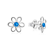E-13966 - 925 Sterling silver stud with crystals.