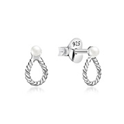 E-13988 - 925 Sterling silver stud with synthetic pearl.