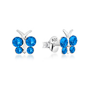 E-14020 - 925 Sterling silver stud with crystals.