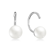 E-14146 - 925 Sterling silver earring with synthetic pearl.