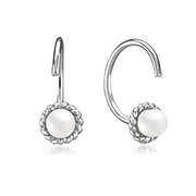 E-14154 - 925 Sterling silver earring with synthetic pearl.