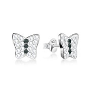 E-14378 - 925 Sterling silver stud with multi crystals.