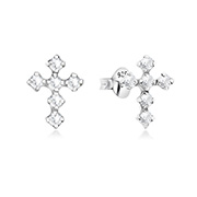 E-14431 - 925 Sterling silver stud with crystals.