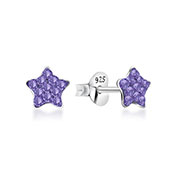 E-14487 - 925 Sterling silver stud with multi crystals.