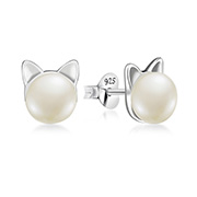 E-14885/1 - 925 Sterling silver stud with fresh water pearl.