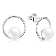 E-14920 - 925 Sterling silver stud with synthetic pearl.
