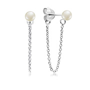 E-14999/1 - 925 Sterling silver stud with fresh water pearl.